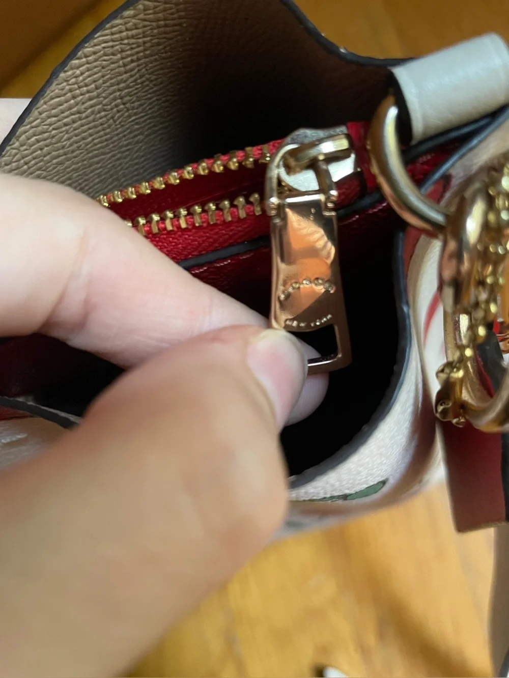 Coach Mollie Bucket Bag 22 in cherry print